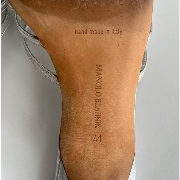 Manolo Blahnik Silver Kitten Heels - Picture 5 of 5